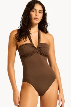 Women Seafolly Collective Halter Bandeau One Piece