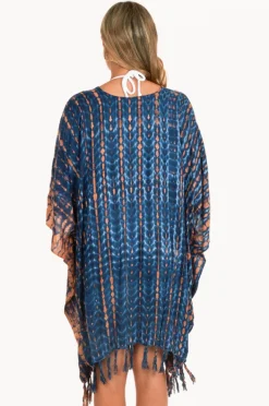 Women Sundrenched Crackle Tie Dye V Neck Cover Up