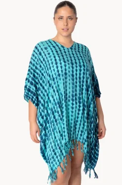 Women Sundrenched Crackle Tie Dye V Neck Cover Up