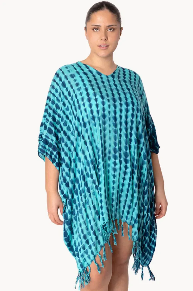 Women Sundrenched Crackle Tie Dye V Neck Cover Up