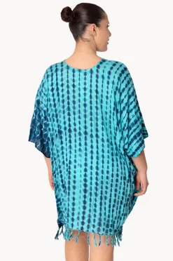 Women Sundrenched Crackle Tie Dye V Neck Cover Up