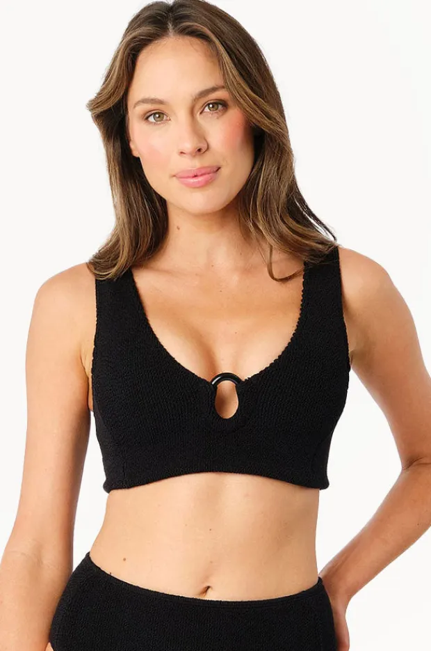 Women Une Piece Crinkle Classic Ring V Neck Bralette