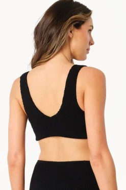 Women Une Piece Crinkle Classic Ring V Neck Bralette