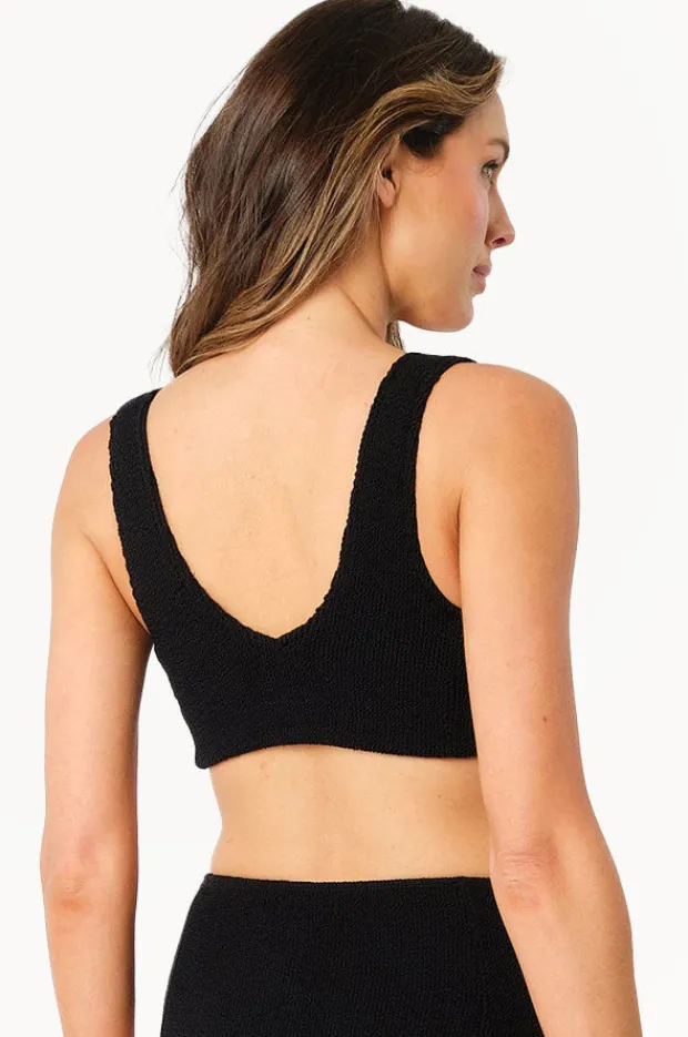 Women Une Piece Crinkle Classic Ring V Neck Bralette