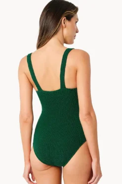 Women Une Piece Crinkle Classic Square Neck One Piece