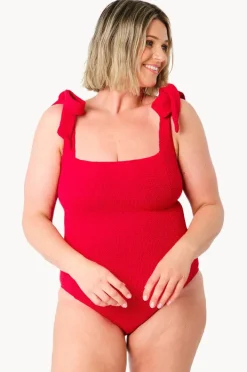Women Une Piece Crinkle Classic Square Neck One Piece