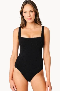 Women Une Piece Crinkle Classic Square Neck One Piece