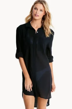 Women Seafolly Crinkle Twill Beach Shirt