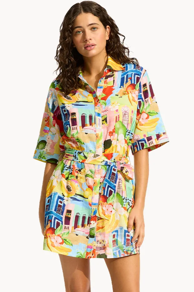 Women Seafolly Cuba Mini Shirt Dress