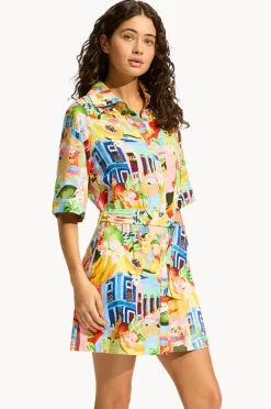 Women Seafolly Cuba Mini Shirt Dress