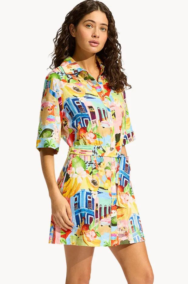 Women Seafolly Cuba Mini Shirt Dress