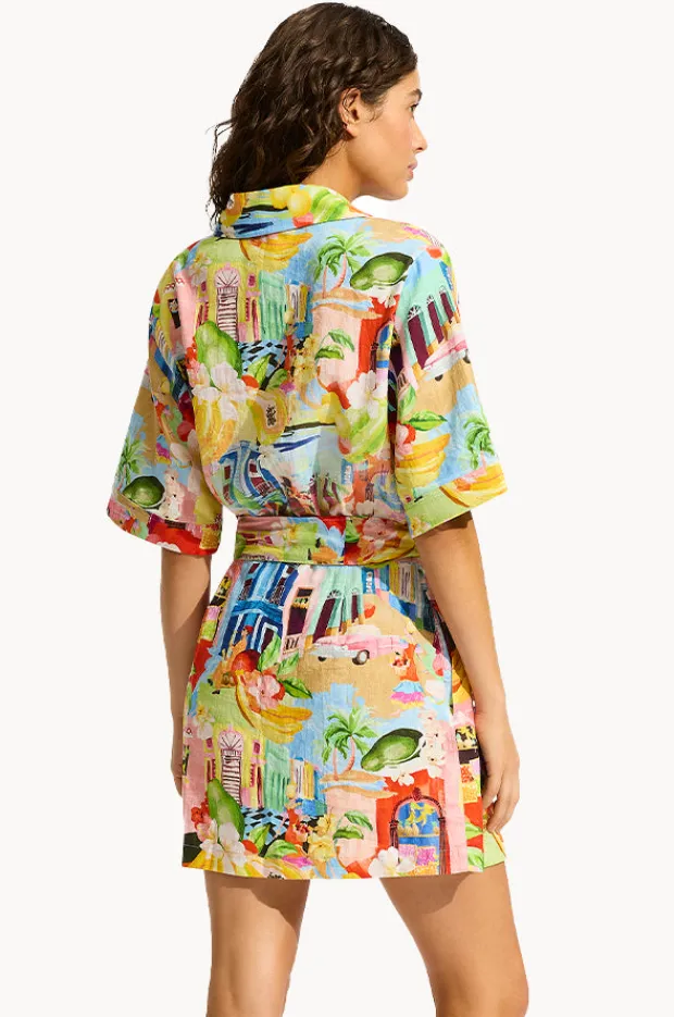 Women Seafolly Cuba Mini Shirt Dress