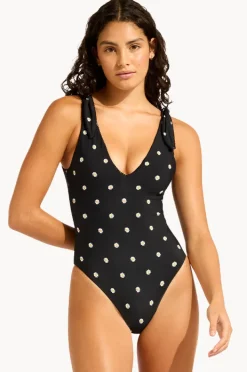 Women Seafolly Daisy Chain Deep V Neck One Piece