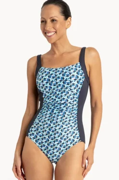 Women Jantzen Deco Ruched Square Neck One Piece