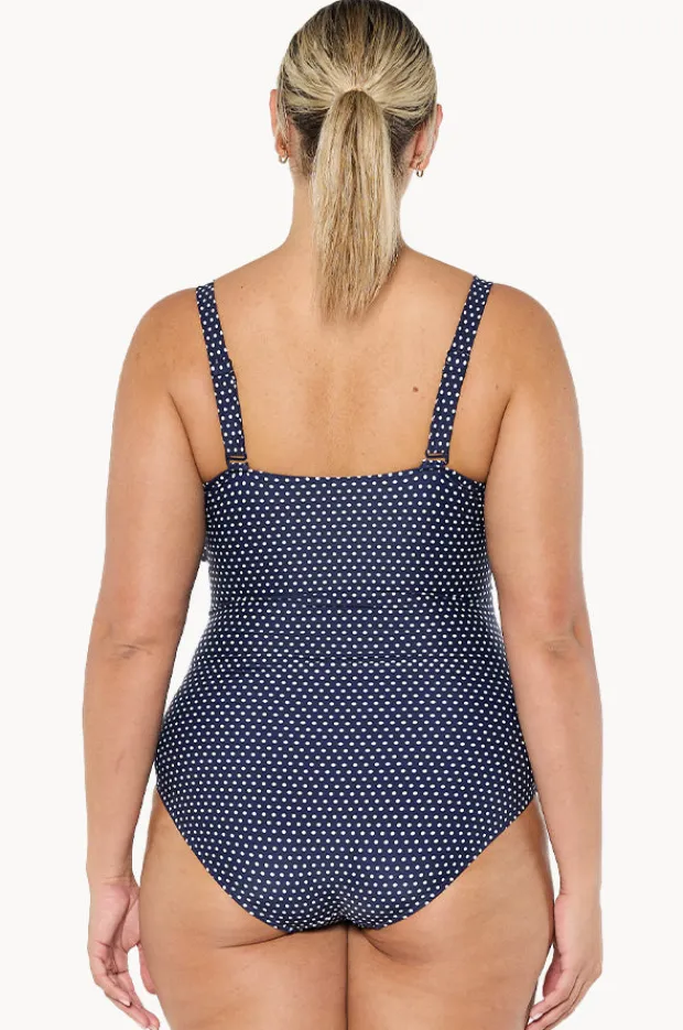 Women Capriosca Dots Frill V Neck One Piece