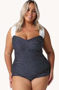 Women Capriosca Dots Skirted Retro One Piece