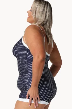 Women Capriosca Dots Tie Front Boyleg One Piece