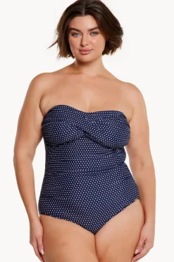 Women Capriosca Dots Twist Front Bandeau One Piece