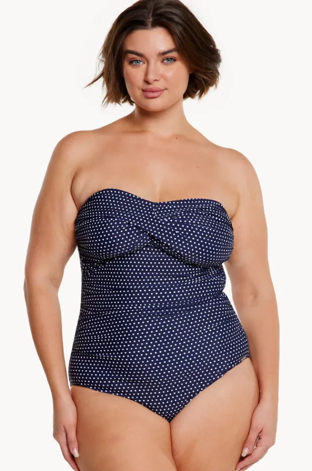 Women Capriosca Dots Twist Front Bandeau One Piece