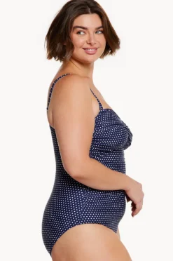 Women Capriosca Dots Twist Front Bandeau One Piece