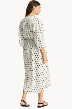 Women Sea Level Dottie Boho Long Shirt Dress