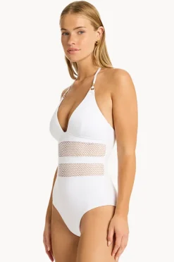 Women Sea Level Drift Longline Halter One Piece