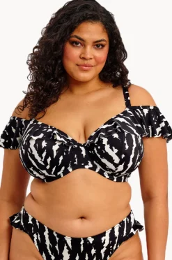 Women Elomi Swimwear Echo Shell H Cup Ruffle Plunge Bra