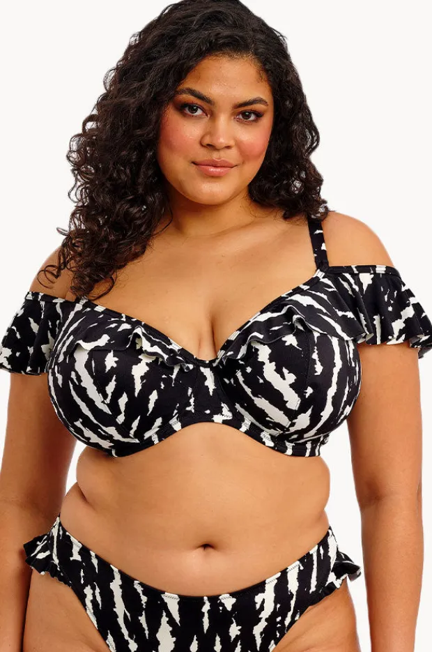 Women Elomi Swimwear Echo Shell H Cup Ruffle Plunge Bra
