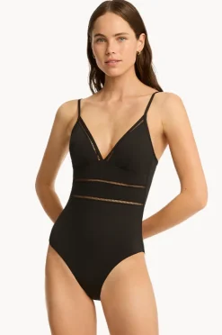 Women Sea Level Eco Essentials Cross Back Tri One Piece