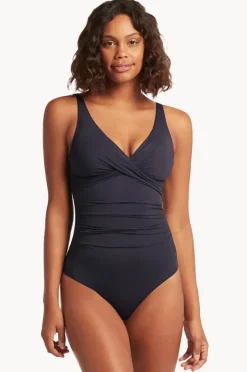 Women Sea Level Eco Essentials Cross Front One Piece