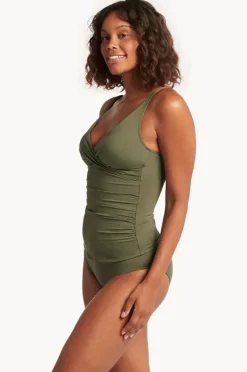 Women Sea Level Eco Essentials Cross Front Tankini Separate