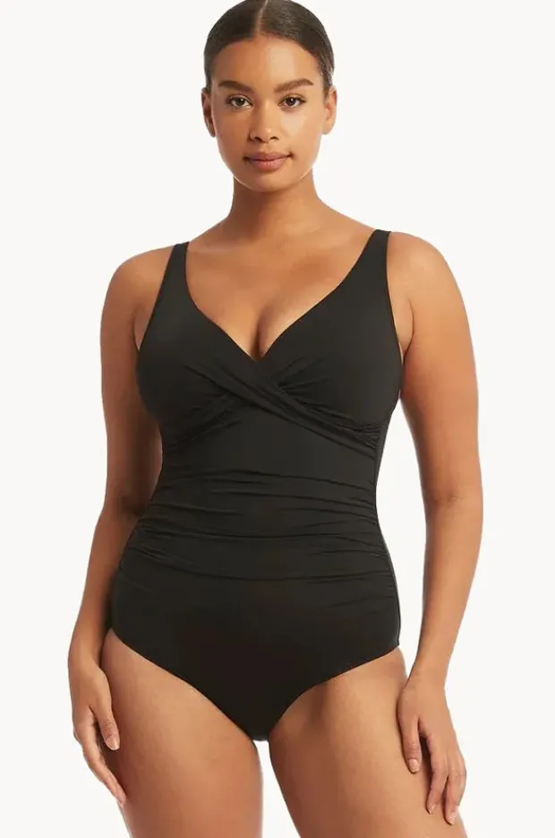 Women Sea Level Eco Essentials Cross Front One Piece