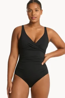 Women Sea Level Eco Essentials Cross Front One Piece