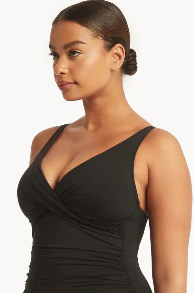 Women Sea Level Eco Essentials Cross Front One Piece