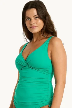 Women Sea Level Eco Essentials Cross Front Tankini Separate