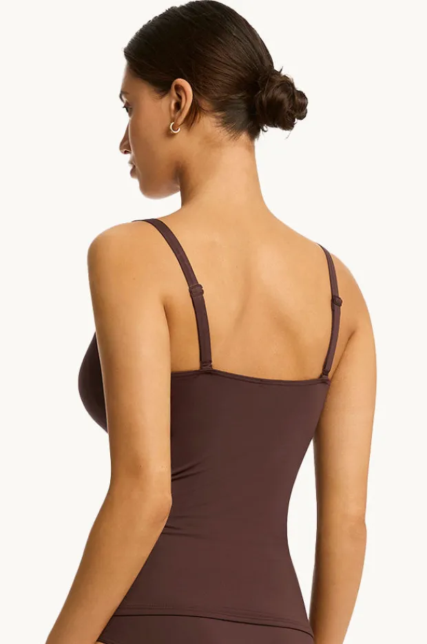 Women Sea Level Eco Essentials Cross Front Tankini Separate