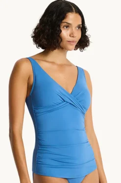 Women Sea Level Eco Essentials Cross Front Tankini Separate