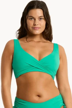 Women Sea Level Eco Essentials Cross Front Bra