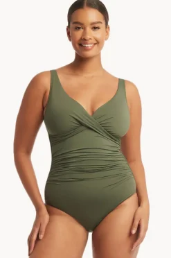 Women Sea Level Eco Essentials Cross Front One Piece