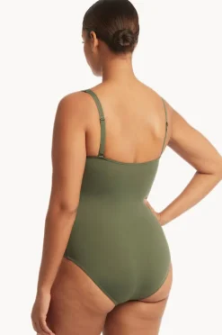 Women Sea Level Eco Essentials Cross Front One Piece
