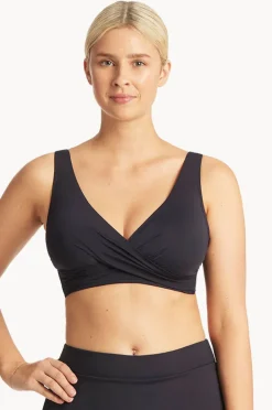 Women Sea Level Eco Essentials Cross Front Bra