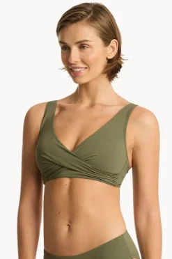Women Sea Level Eco Essentials Cross Front Bra
