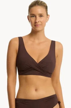 Women Sea Level Eco Essentials Cross Front Bra