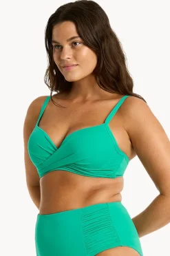 Women Sea Level Eco Essentials D/DD Cup Cross Front Bra