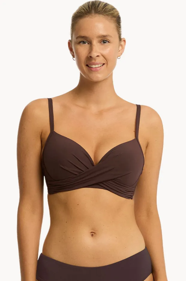Women Sea Level Eco Essentials D/DD Cup Cross Front Bra