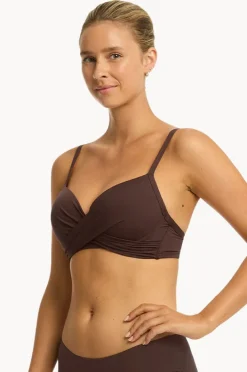 Women Sea Level Eco Essentials D/DD Cup Cross Front Bra