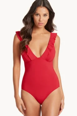 Women Sea Level Eco Essentials Frill One Piece