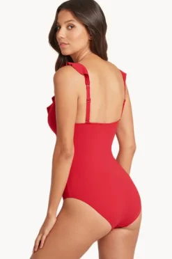 Women Sea Level Eco Essentials Frill One Piece