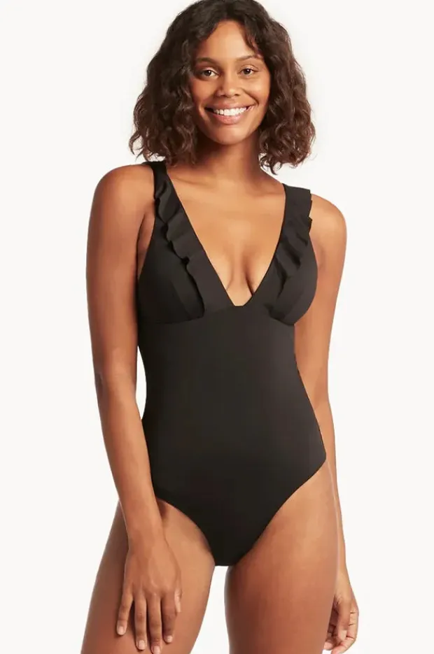 Women Sea Level Eco Essentials Frill One Piece