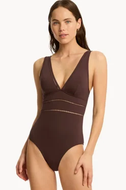 Women Sea Level Eco Essentials Spliced One Piece